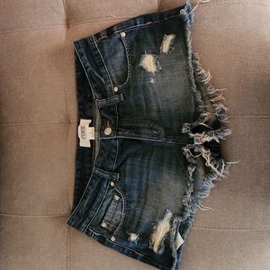 Pink VS distressed shorts